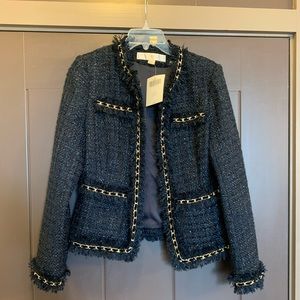 Boston Proper Parisian Jacket in Navy and Gold, size 4
